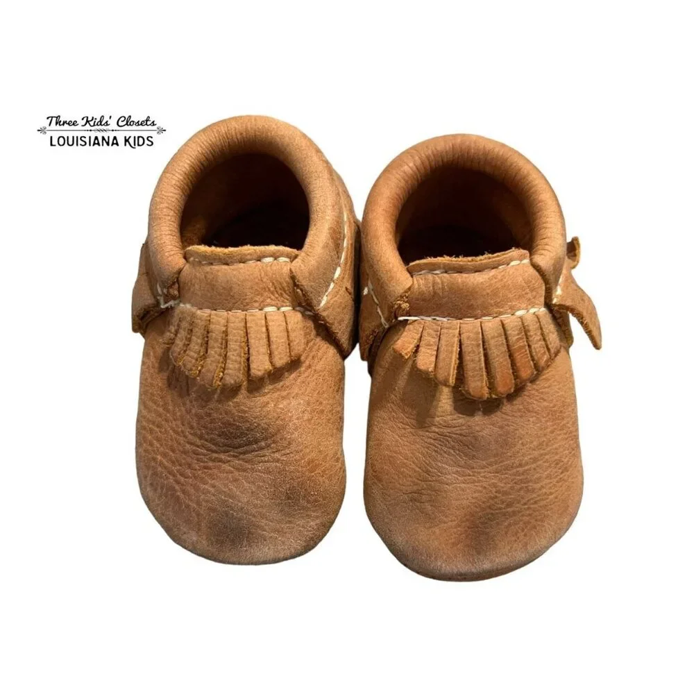 Freshly Picked Sz 3 Brown Genuine Leather Moccasins